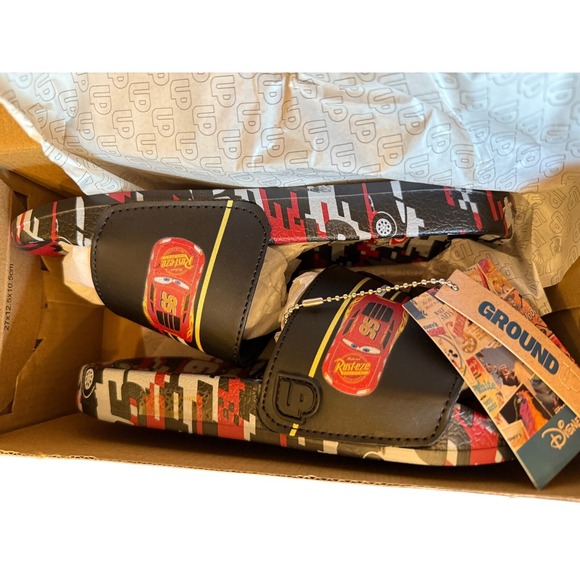 Disney Ground Up Sz 6  Kids Cars‎ #95 Sandals Flip Flop Unisex Speed McQueen - Picture 2 of 3